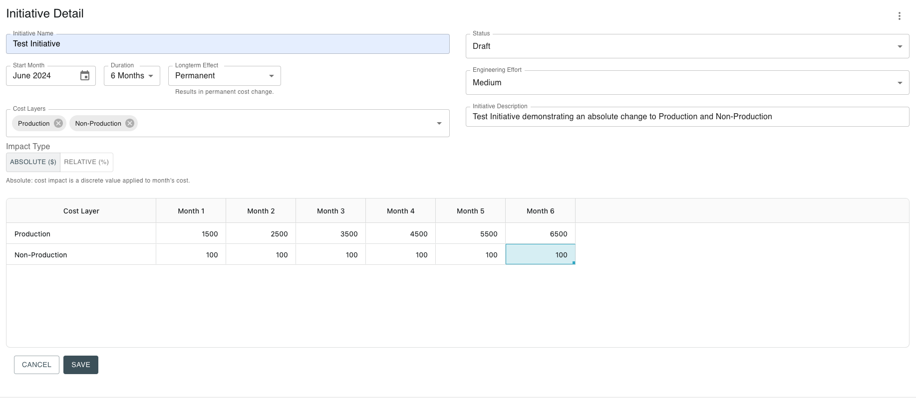 Initiatives Settings