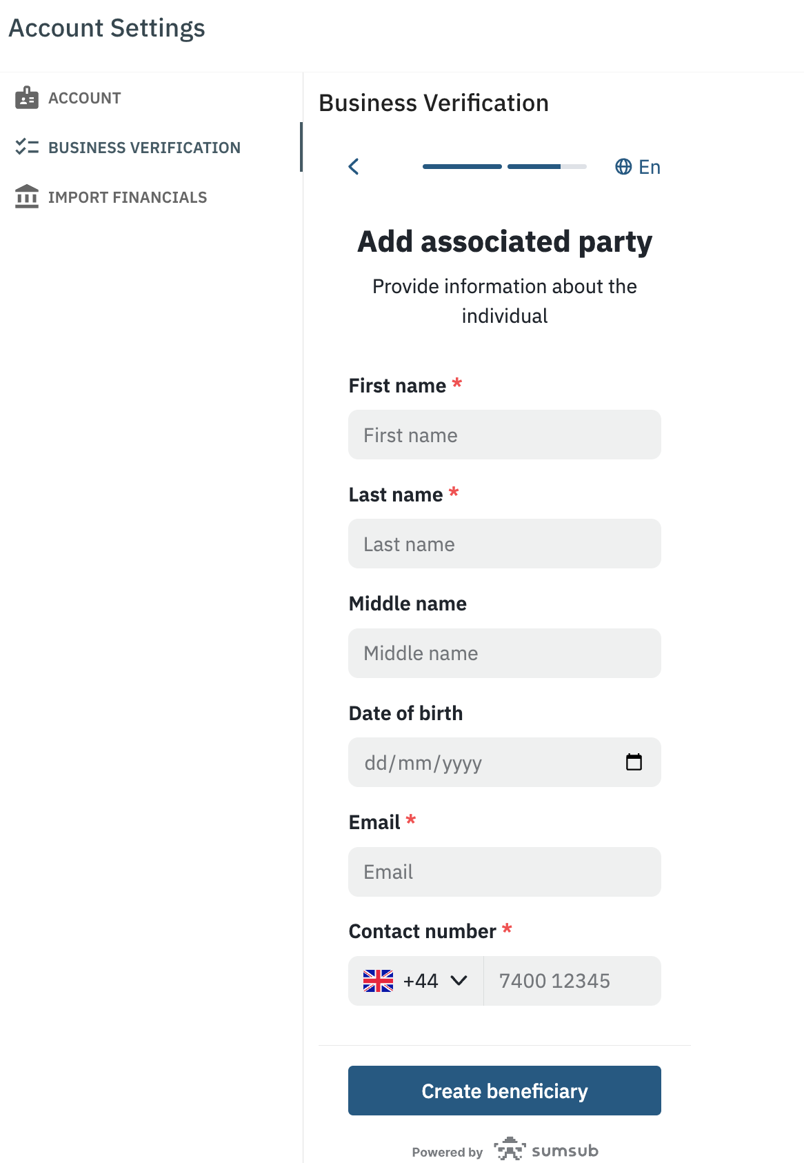 Add associated party
